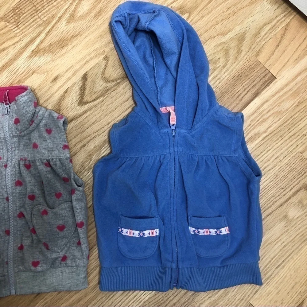 Carter’s Fleece Vests Bundle Blue Aztec Gray 12m